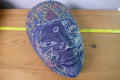 Handcrafted Blue Decorative Tribal Mask with Intricate Patterns