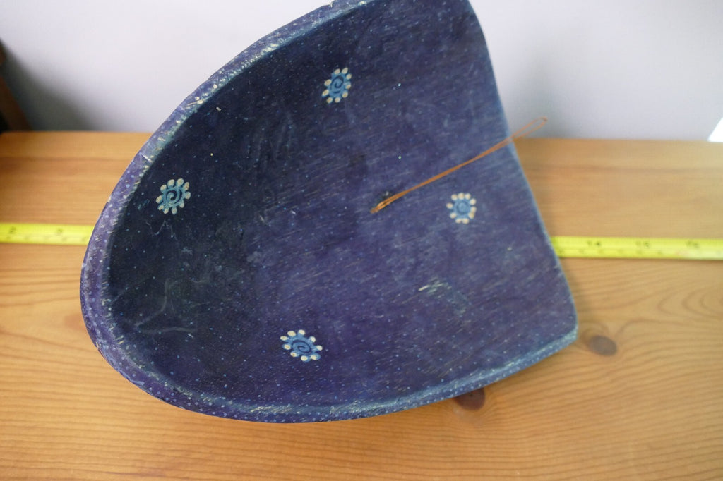 Handcrafted Blue Decorative Tribal Mask with Intricate Patterns
