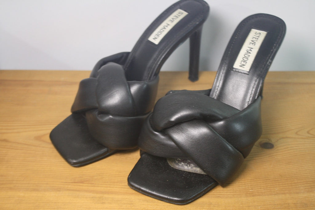 Steve Madden Black Knotted Strap High Heel Sandals Size 7M