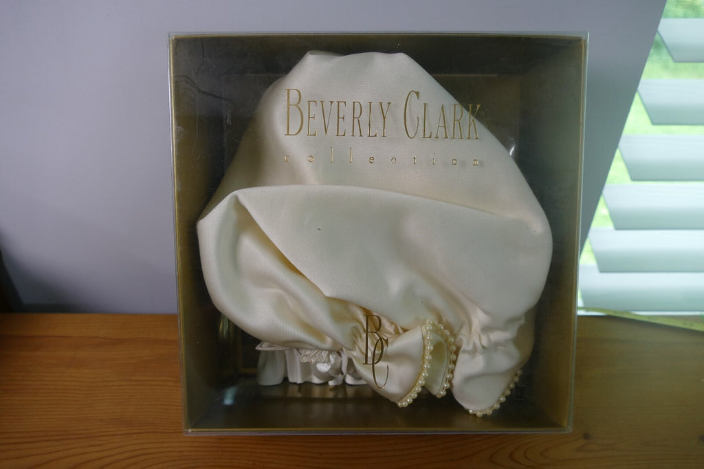 Beverly Clark Collection Bridal Satin Bonnet and Garter Set