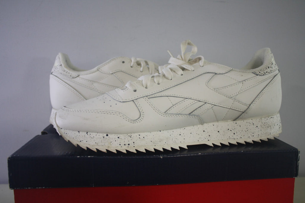 Reebok Classic White Leather Sneakers with Speckled Sole
