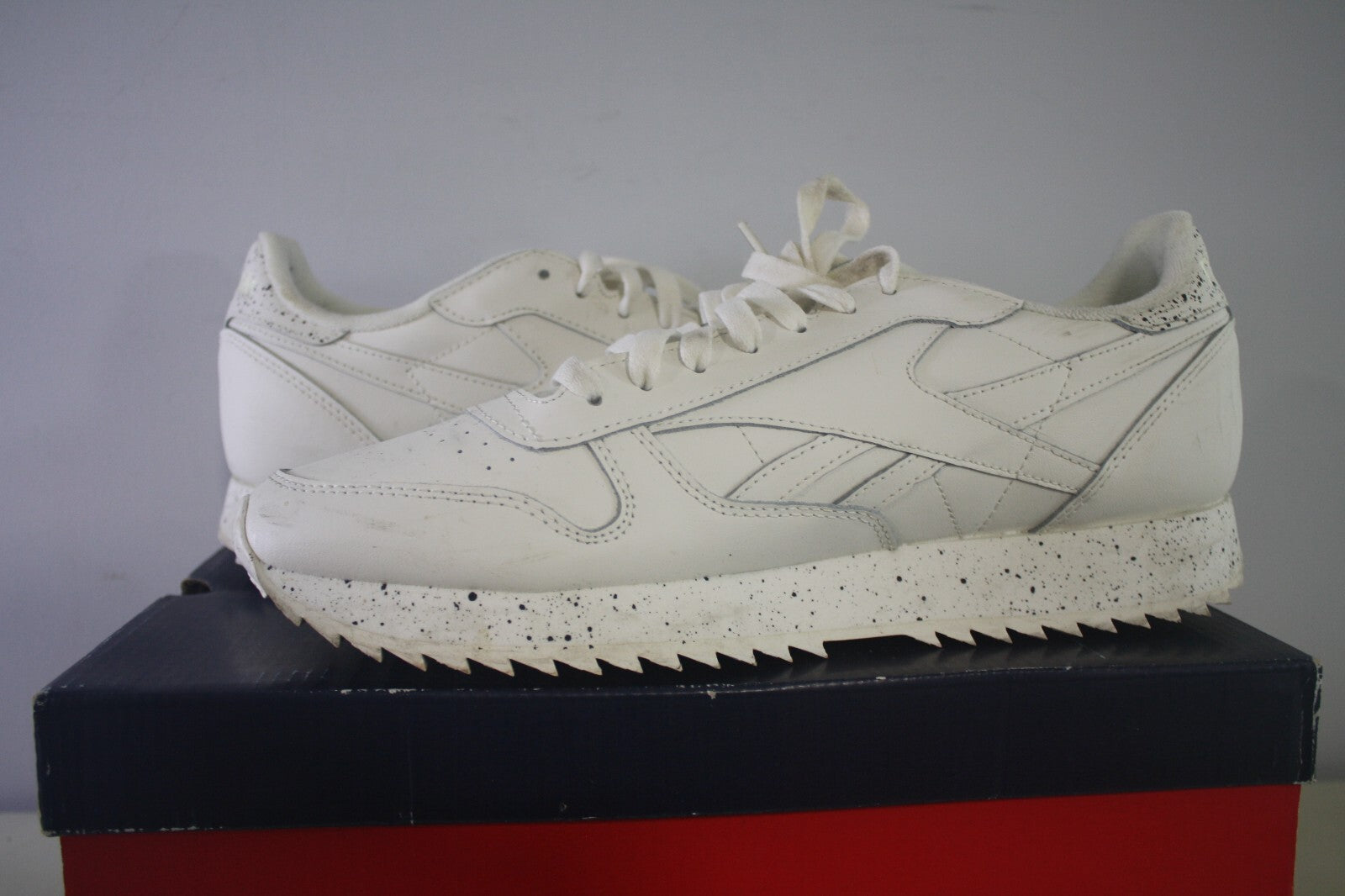 Reebok Classic White Leather Sneakers with Speckled Sole