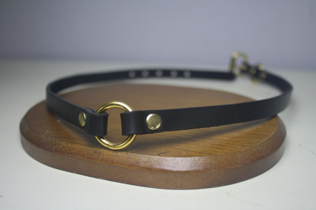 Minimalist Black Leather Choker