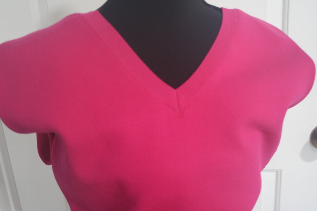 Express Bright Pink V-Neck Sleeveless Sweater Vest