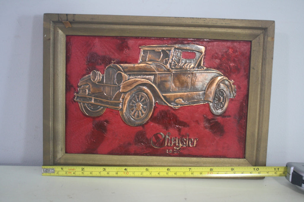 Vintage Chrysler 1929 Metal Relief Wall Art Plaque