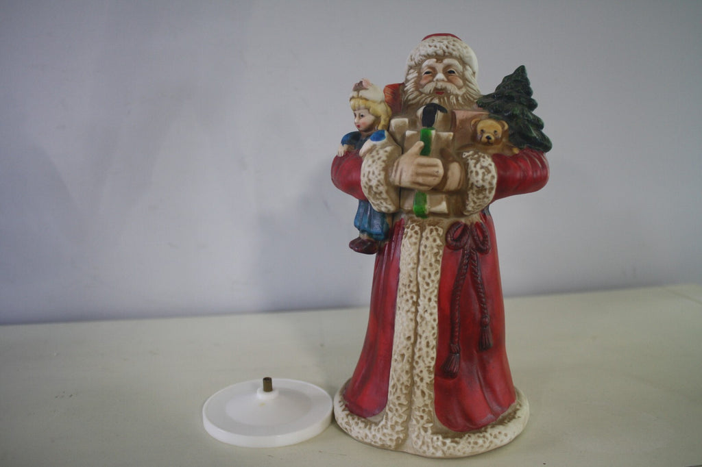 Vintage Silvestri Ceramic Santa Claus Figurine Music Box