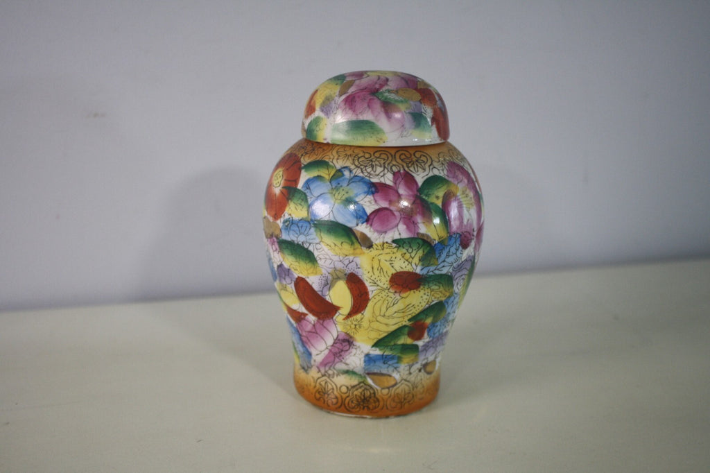 Vintage Chinese Famille Rose Ginger Jar