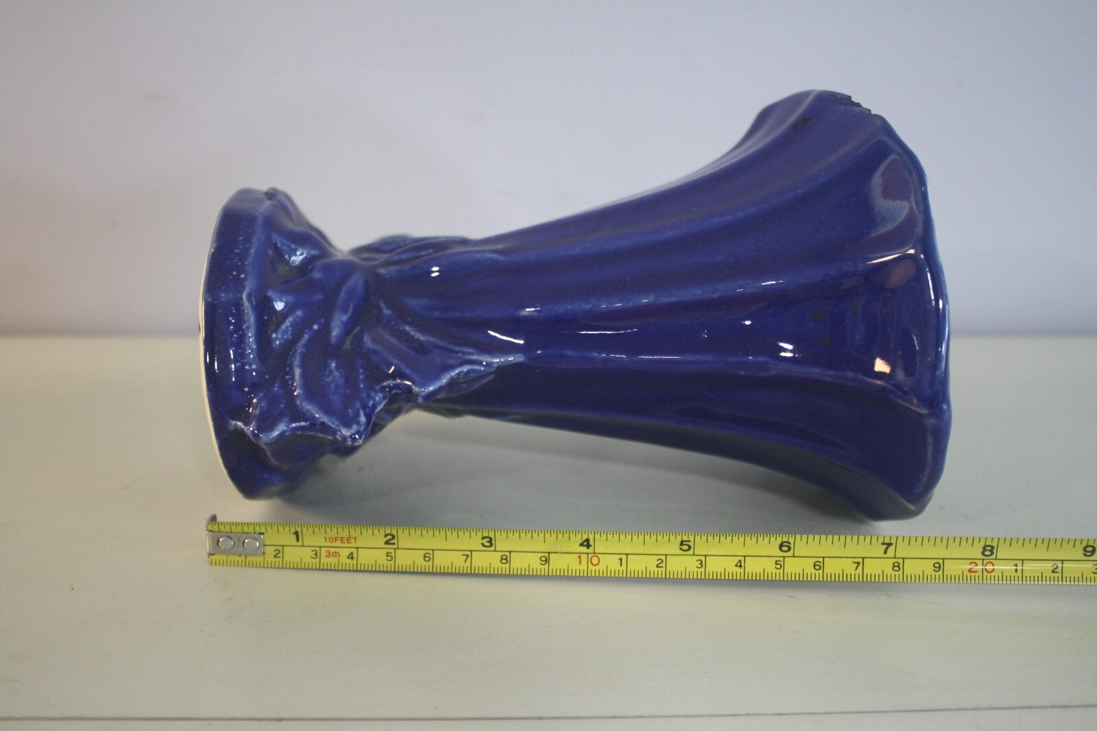 Vintage Blue MCoy Vase - See photos for small chipping on lip
