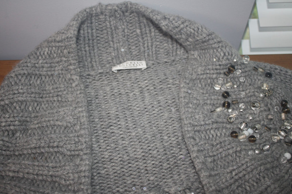Brunello Cucinelli Embellished Knit Bolero Shrug