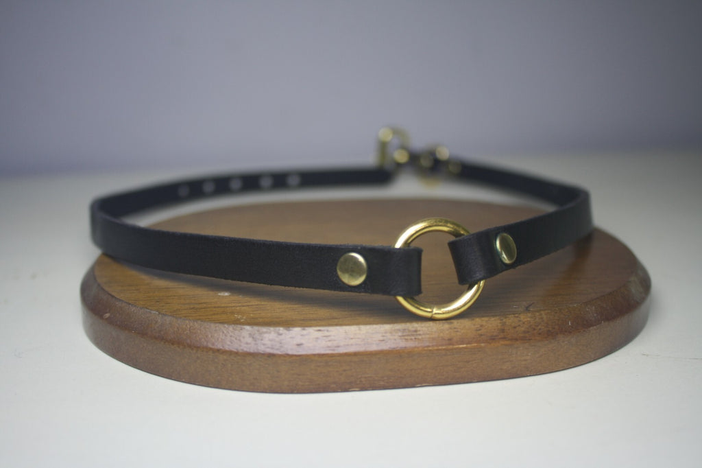 Minimalist Black Leather Choker