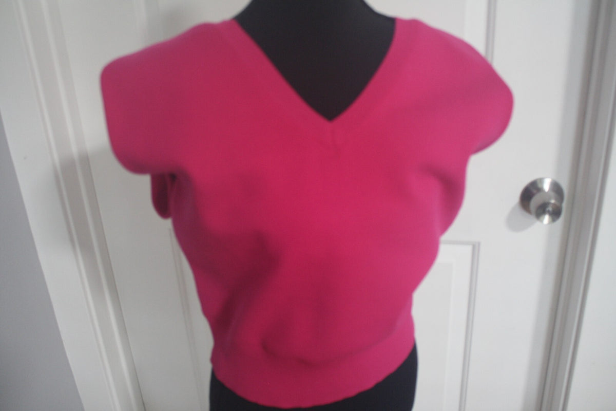 Express Bright Pink V-Neck Sleeveless Sweater Vest