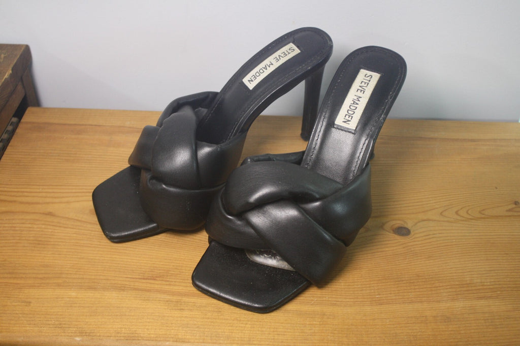 Steve Madden Black Knotted Strap High Heel Sandals Size 7M
