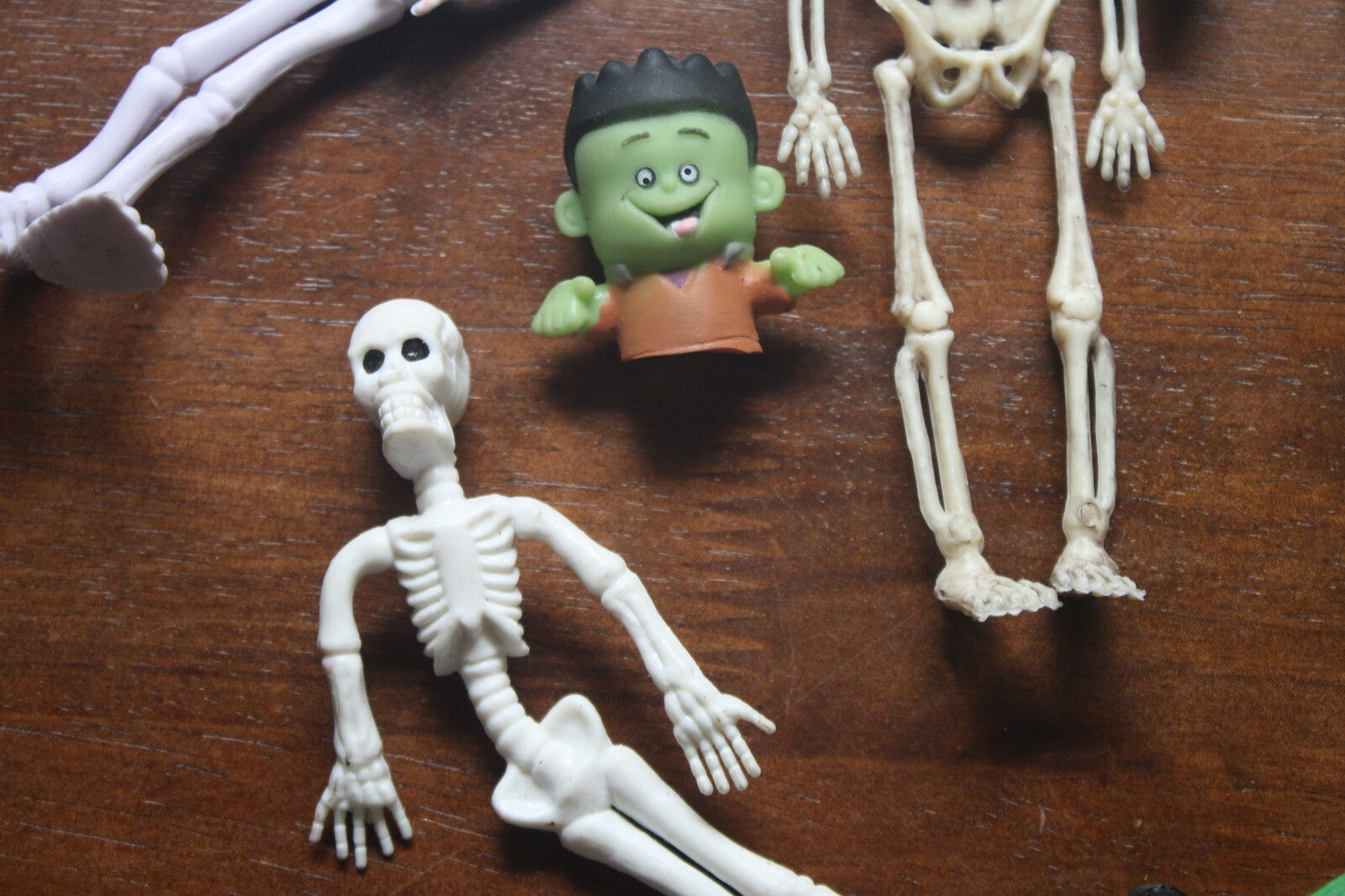 Set of 5 Vintage Halloween Skeleton and Monster Figurines