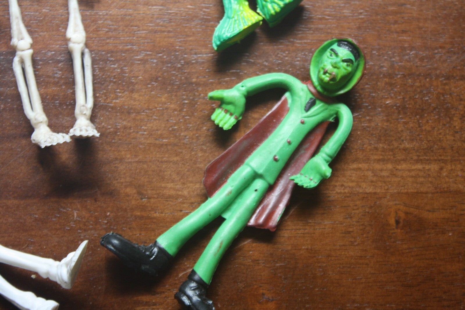 Set of 5 Vintage Halloween Skeleton and Monster Figurines