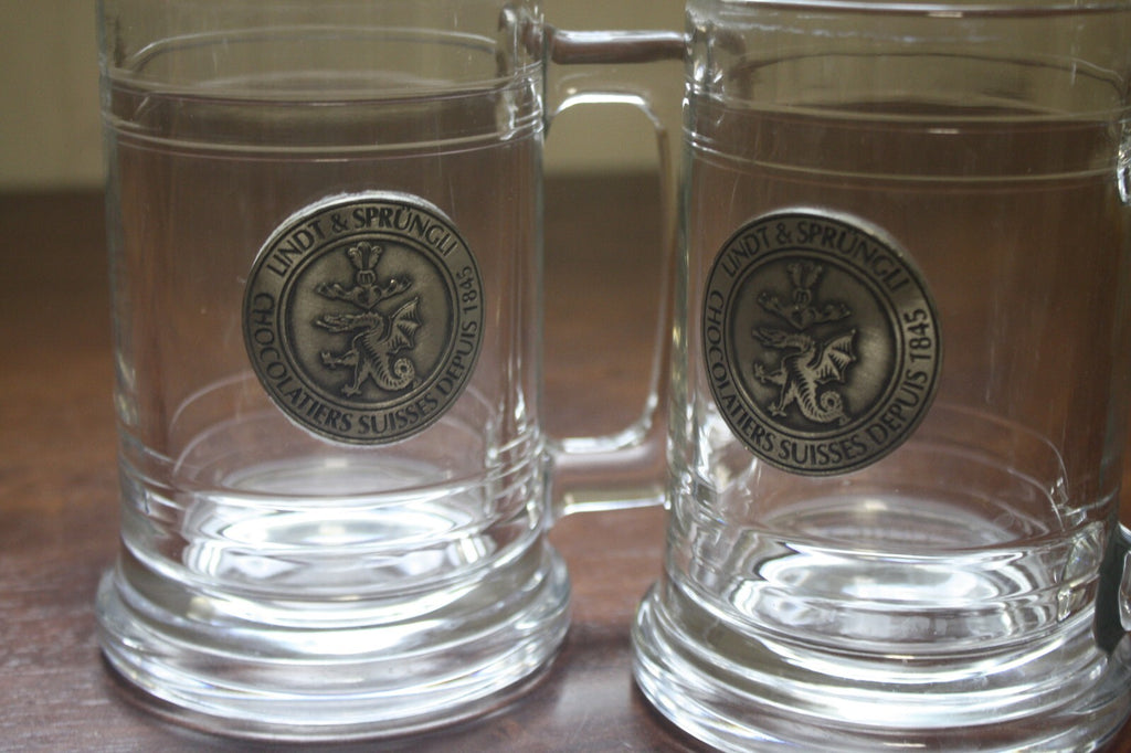 Lindt & Sprüngli Glass Beer Mugs Set of 2
