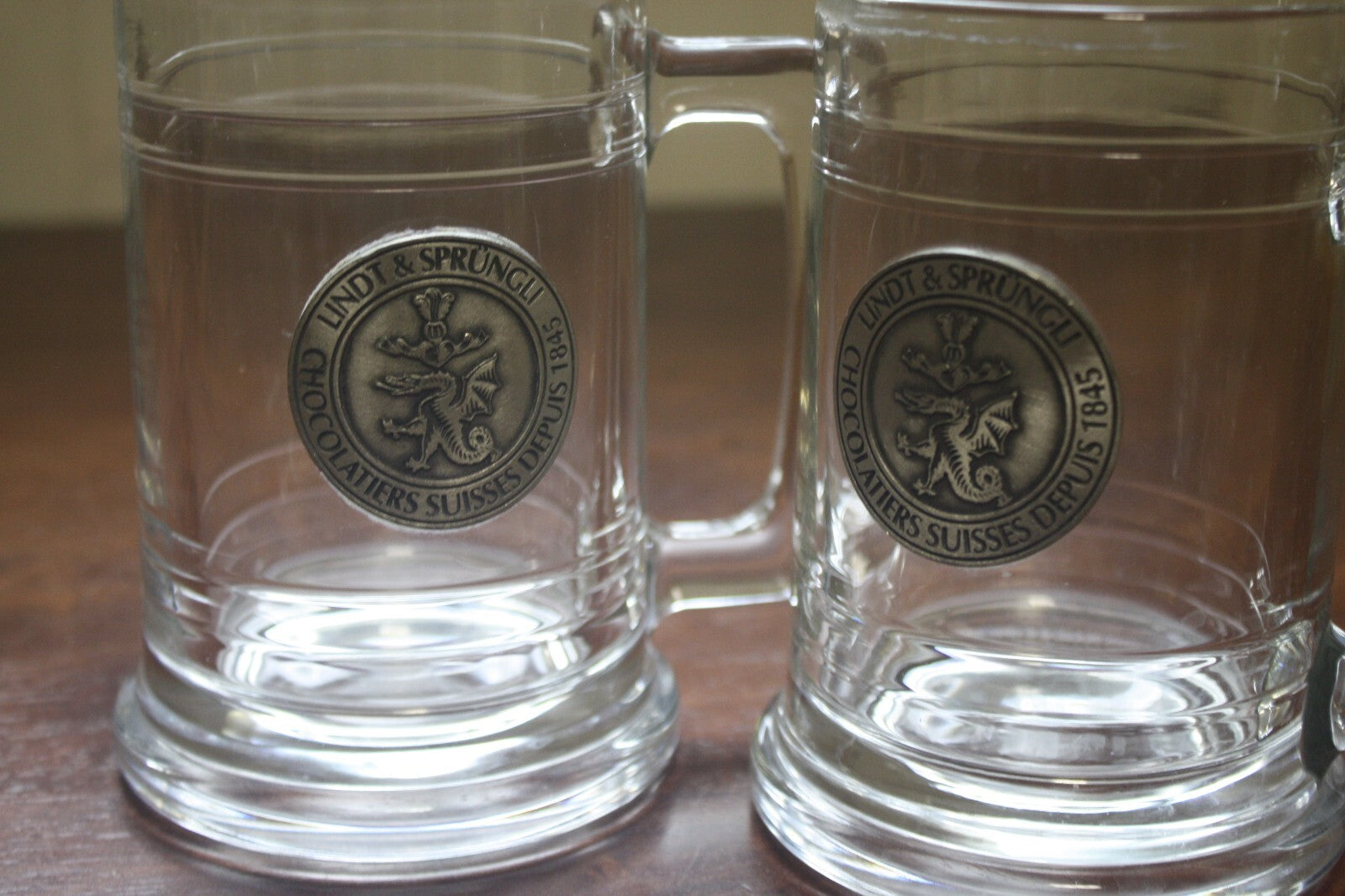 Lindt & Sprüngli Glass Beer Mugs Set of 2