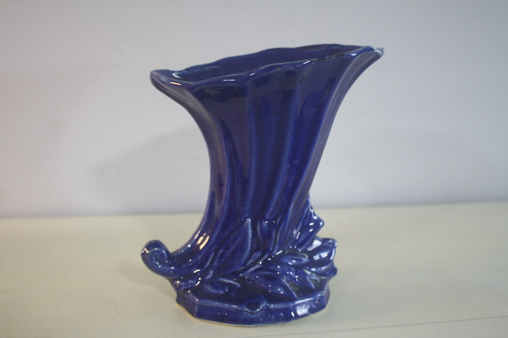 Vintage Blue MCoy Vase - See photos for small chipping on lip