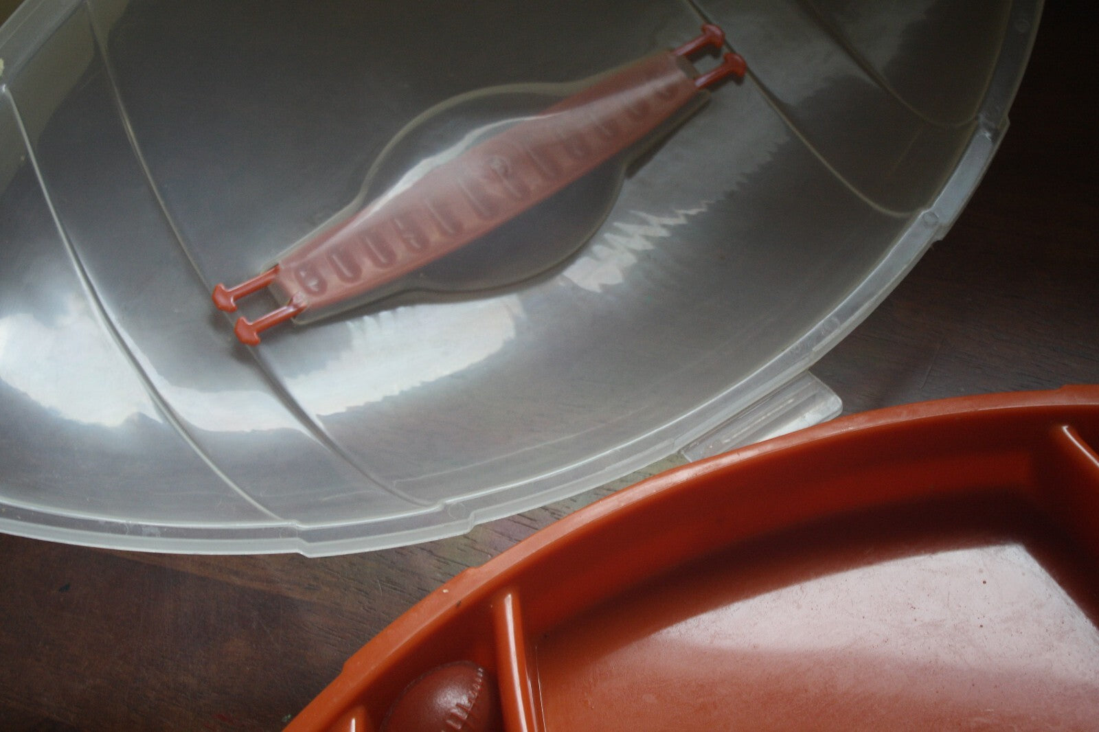 Vintage Football-Shaped Plastic Snack Tray with Lid