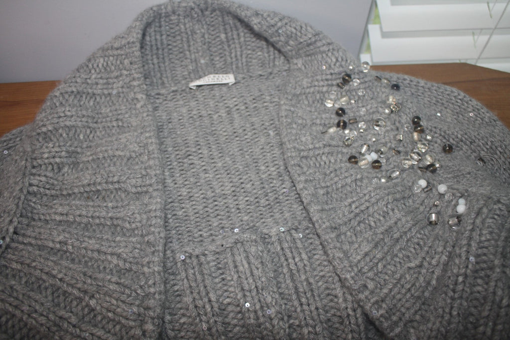 Brunello Cucinelli Embellished Knit Bolero Shrug