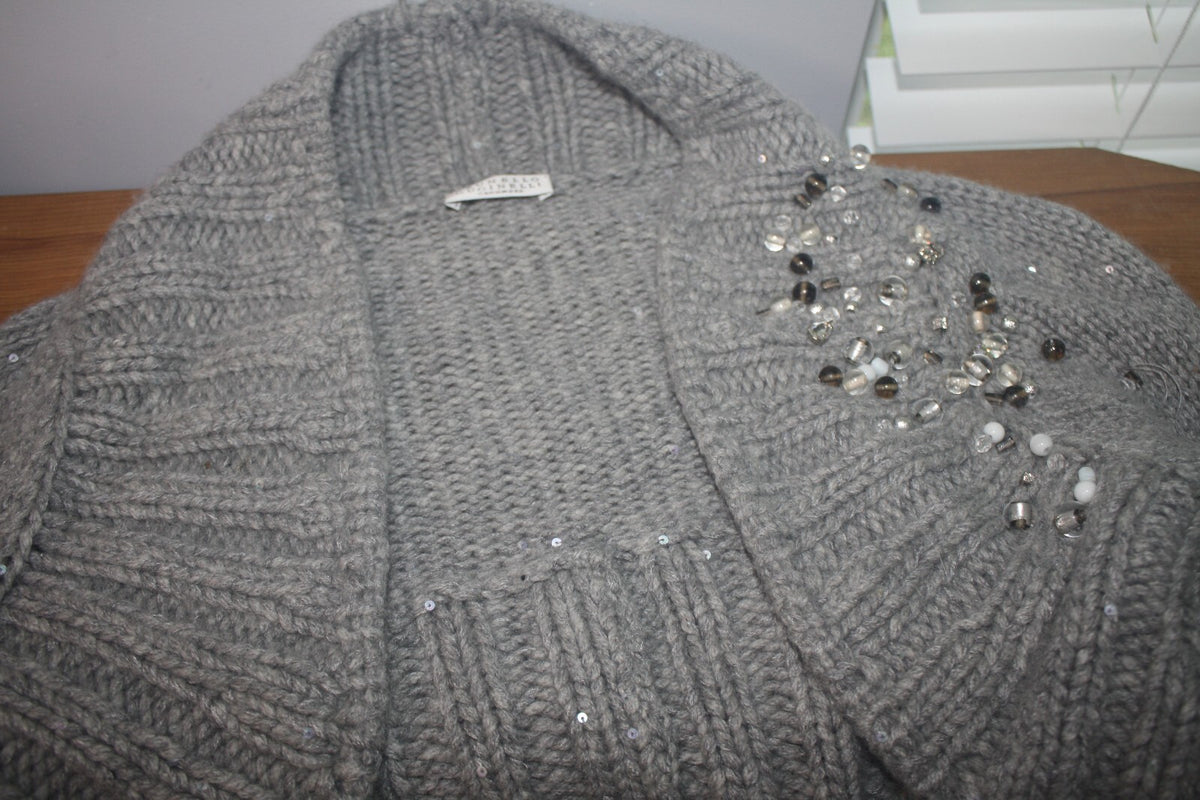 Brunello Cucinelli Embellished Knit Bolero Shrug