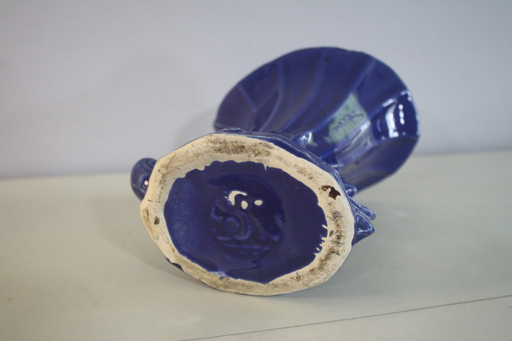 Vintage Blue MCoy Vase - See photos for small chipping on lip