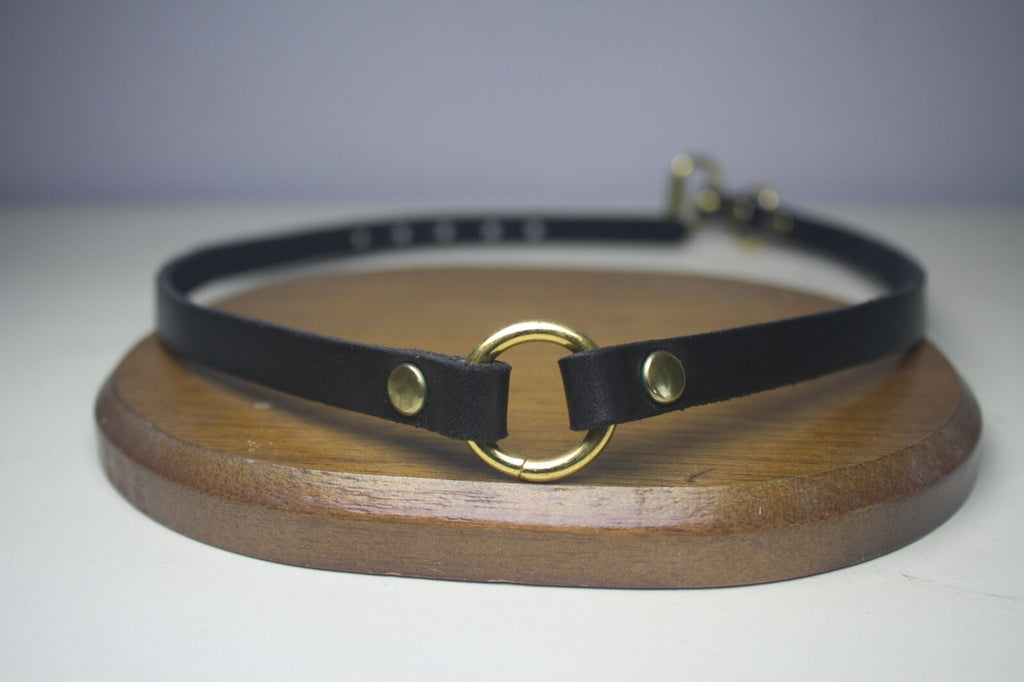 Minimalist Black Leather Choker