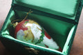 Hand-Painted Glass Christmas Ornament Angel with Velvet Box