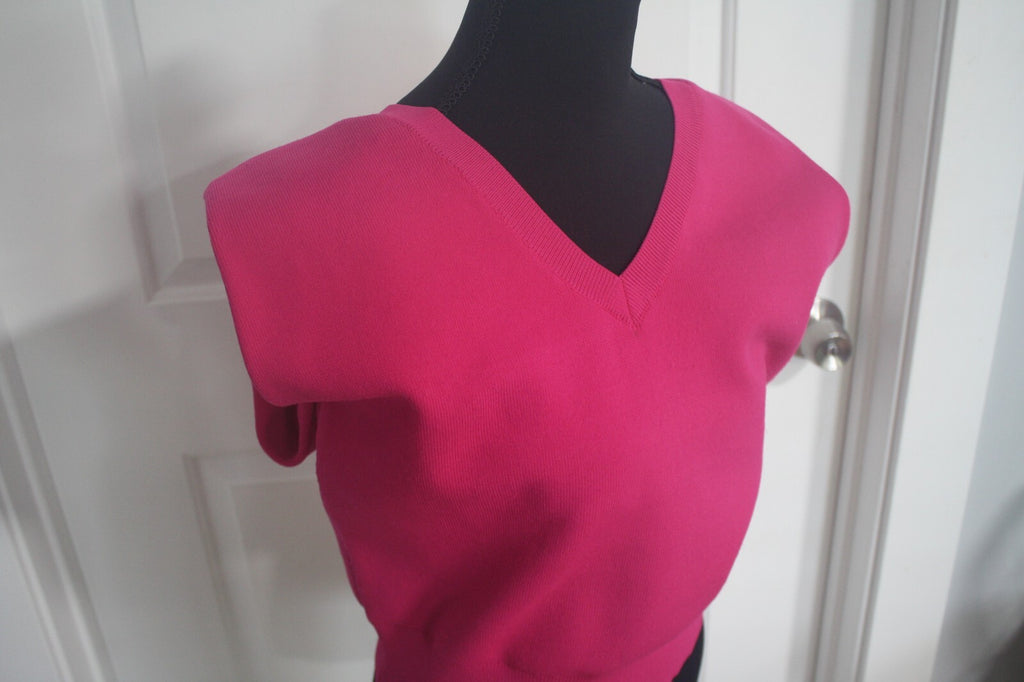 Express Bright Pink V-Neck Sleeveless Sweater Vest