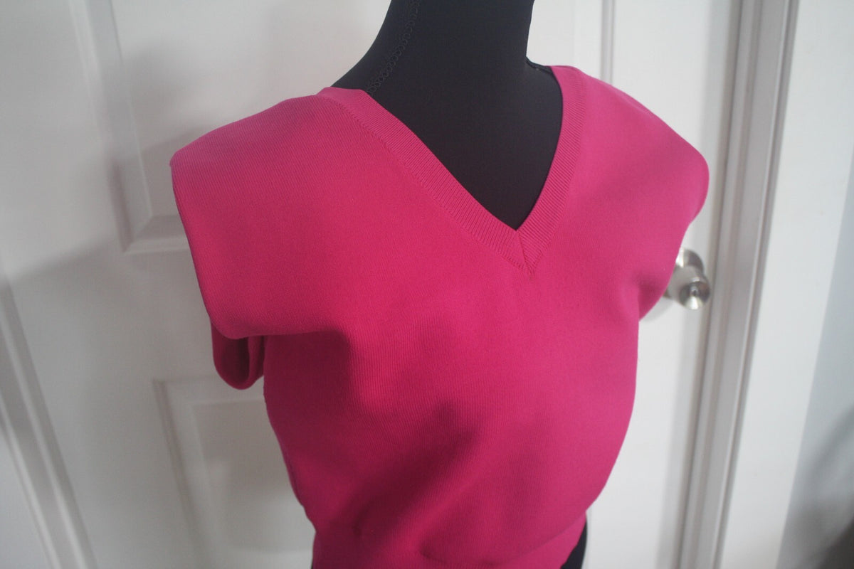 Express Bright Pink V-Neck Sleeveless Sweater Vest