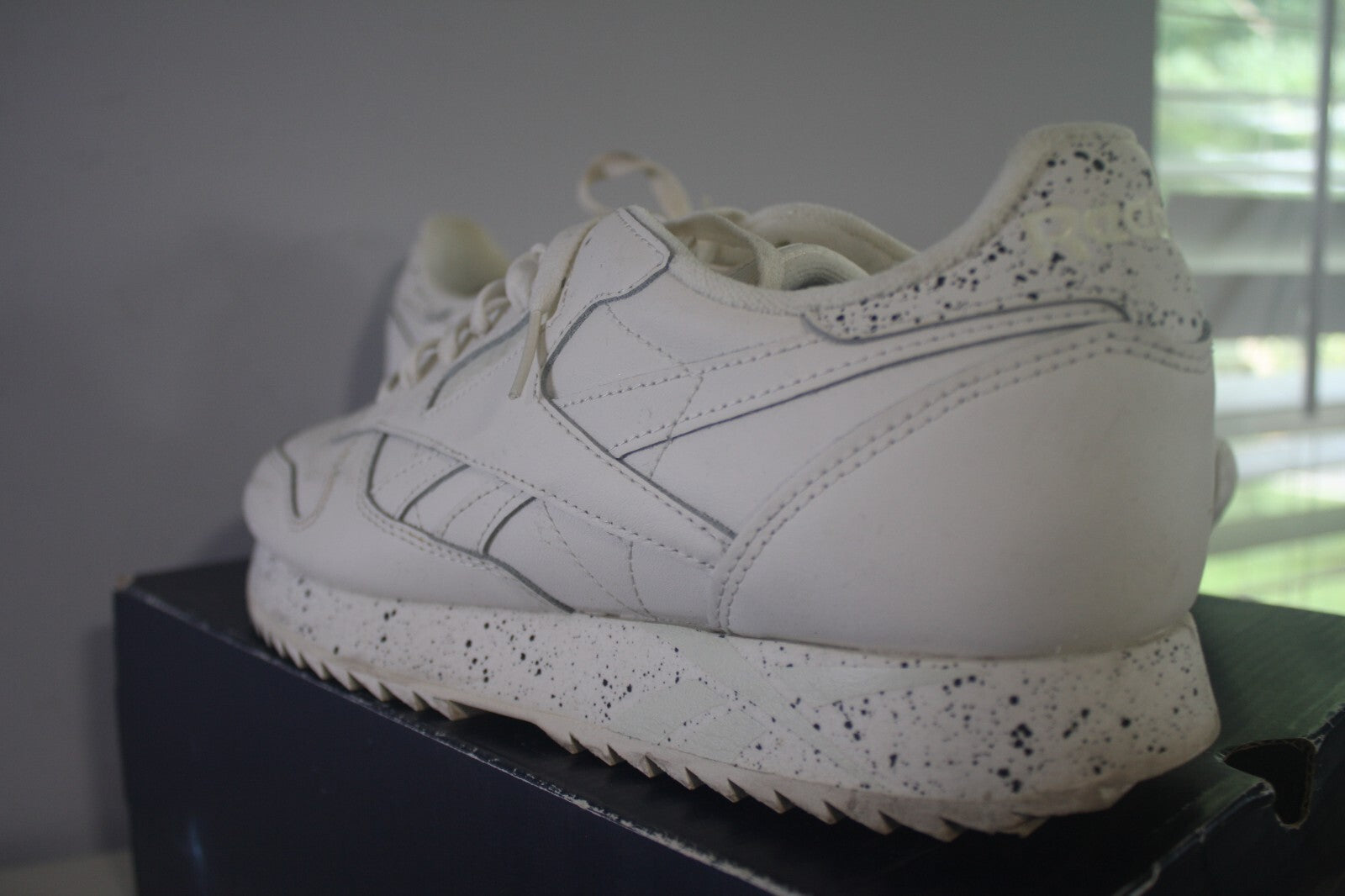 Reebok Classic White Leather Sneakers with Speckled Sole