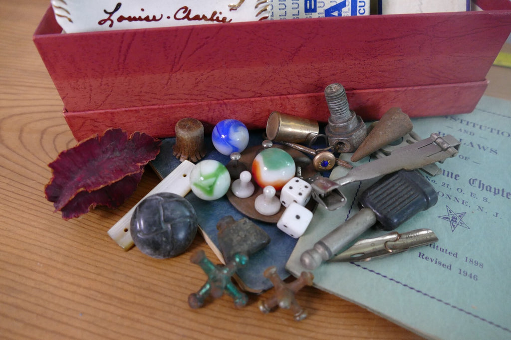Mixed Ephemera Lot Including Vintage / Antique Jacks and Marbles