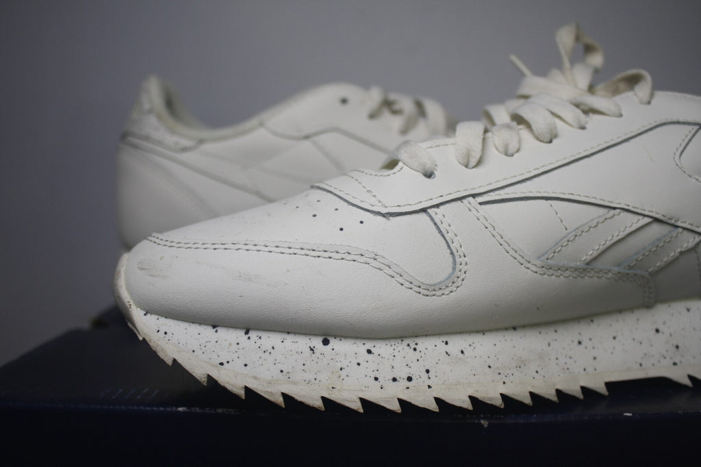 Reebok Classic White Leather Sneakers with Speckled Sole