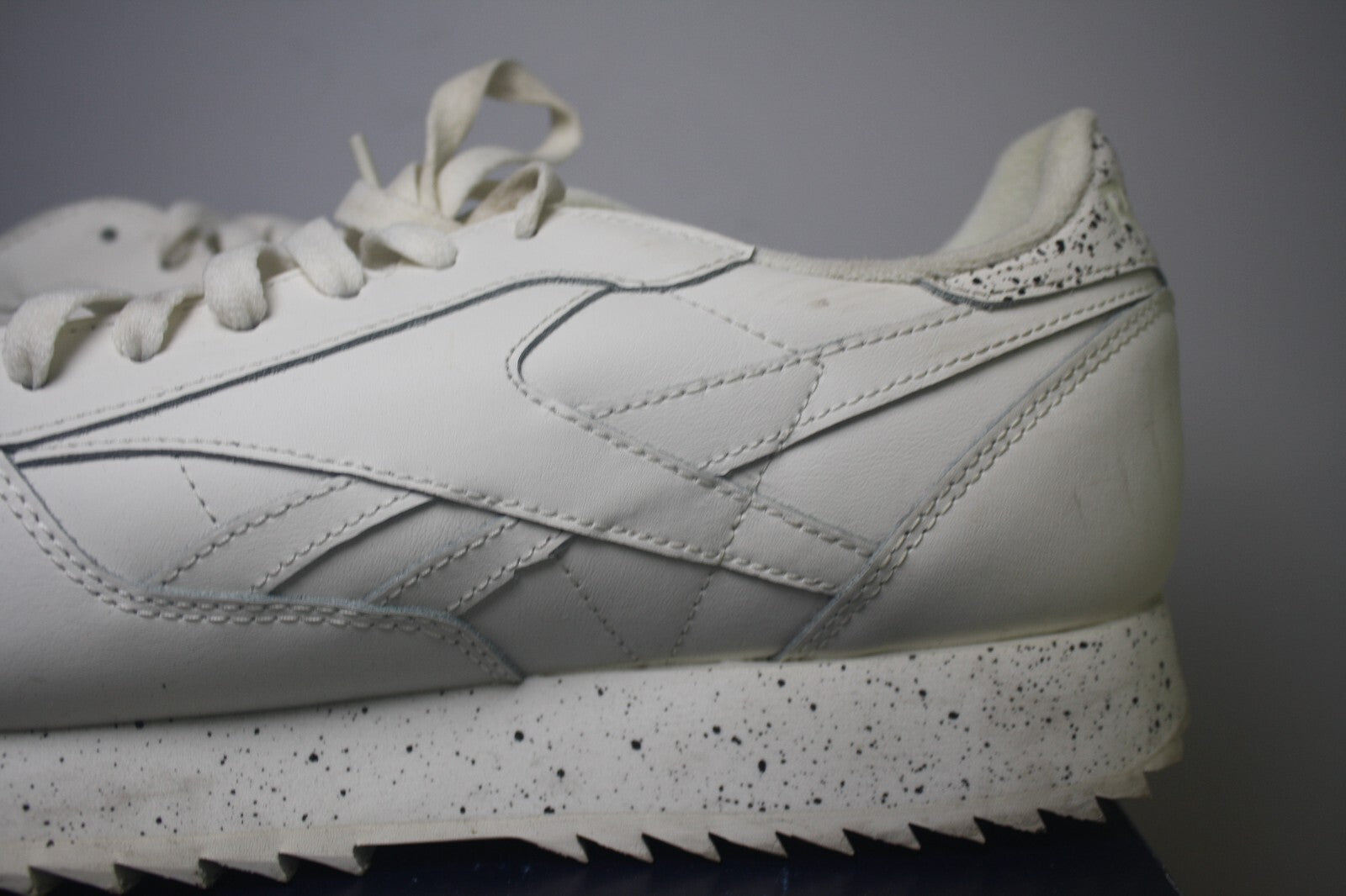 Reebok Classic White Leather Sneakers with Speckled Sole