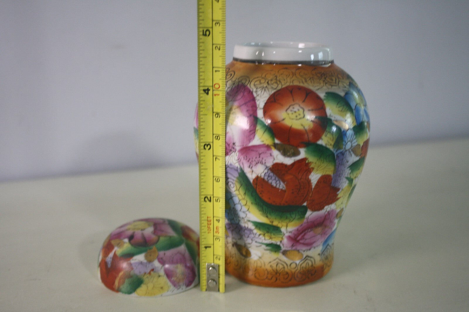 Vintage Chinese Famille Rose Ginger Jar