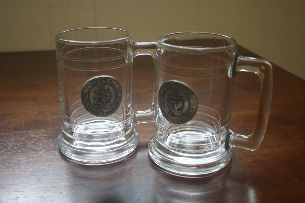 Lindt & Sprüngli Glass Beer Mugs Set of 2