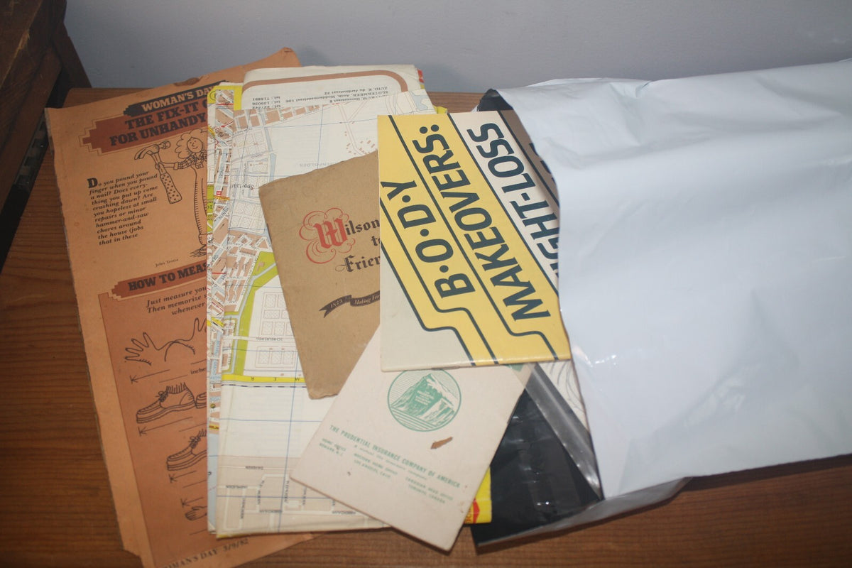 One Pound of Vintage Collectible Books, Maps, and Ephemera Pulls