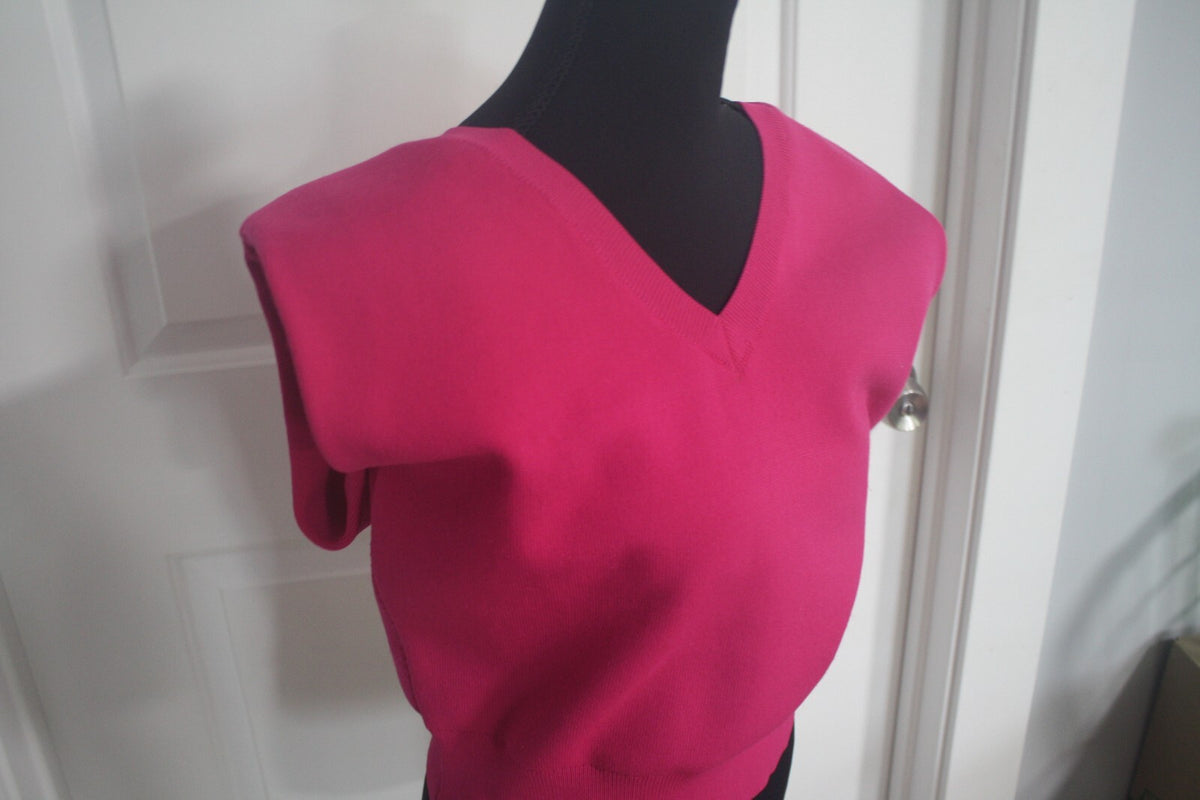 Express Bright Pink V-Neck Sleeveless Sweater Vest