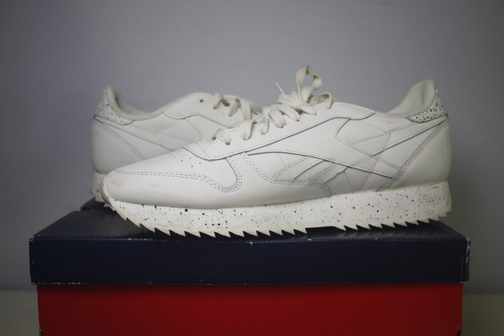 Reebok Classic White Leather Sneakers with Speckled Sole