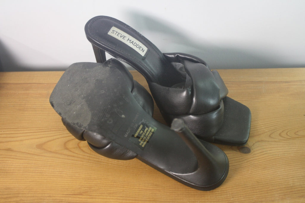 Steve Madden Black Knotted Strap High Heel Sandals Size 7M