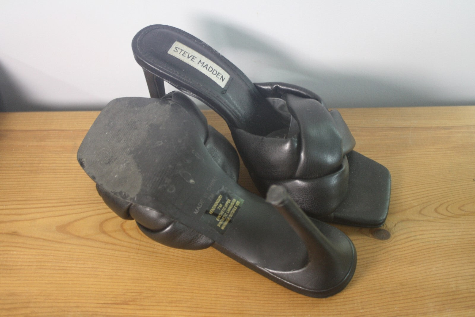 Steve Madden Black Knotted Strap High Heel Sandals Size 7M