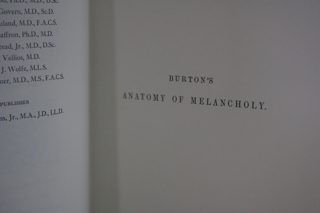 The Anatomy of Melancholy by Robert Burton