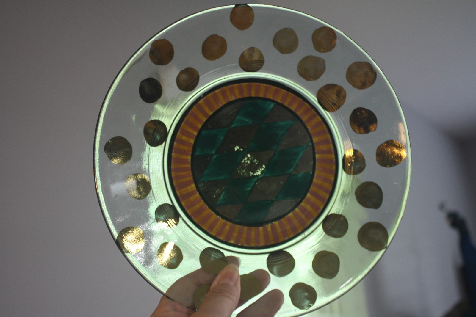 MacKenzie-Childs 9-inch Glass Luncheon Plate Circus Collection