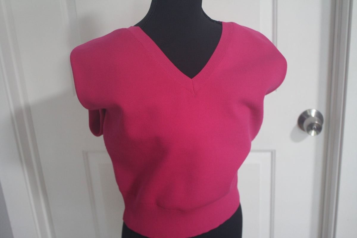 Express Bright Pink V-Neck Sleeveless Sweater Vest