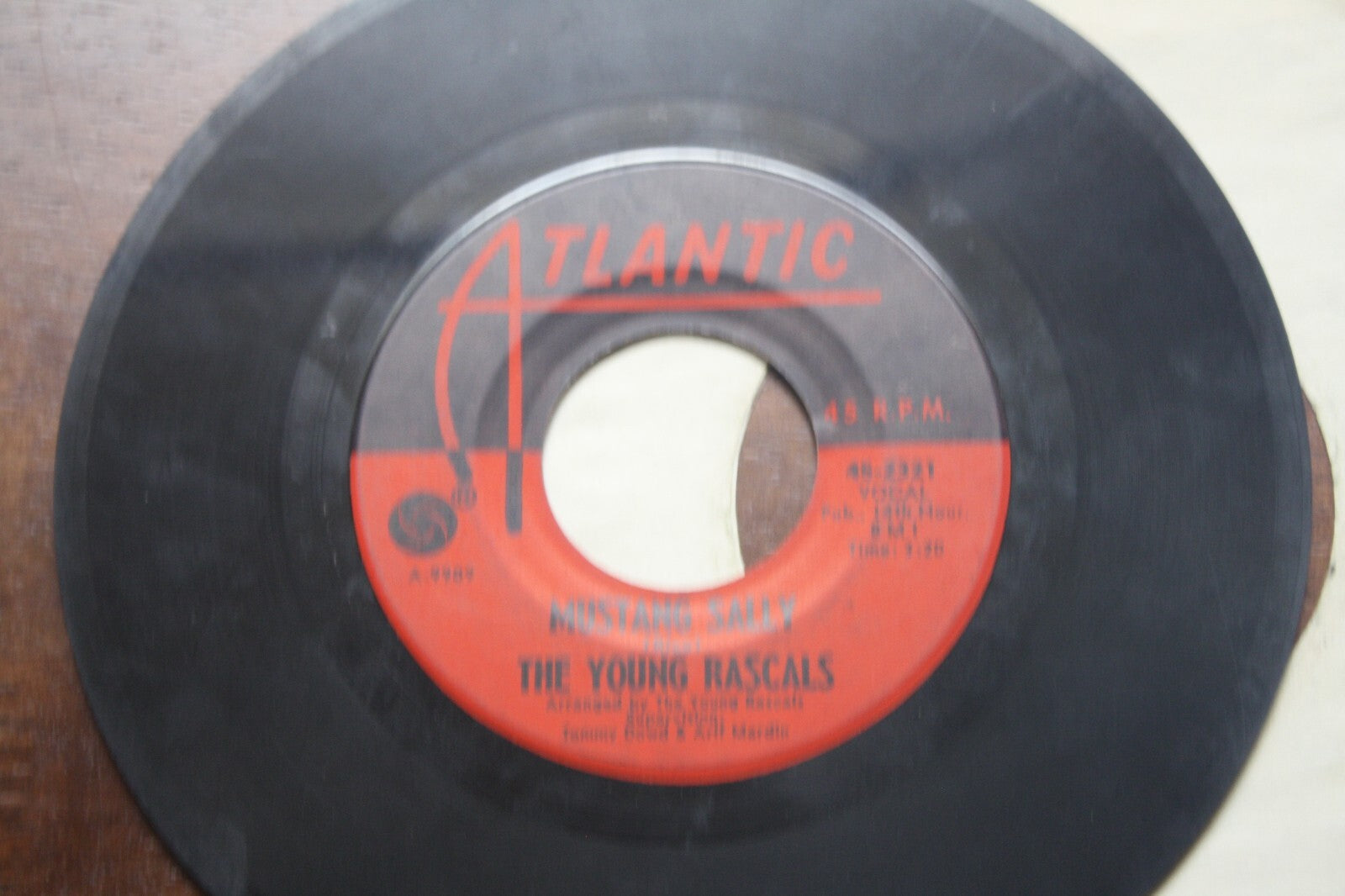 Vintage 45 RPM Vinyl Record Single by The Young Rascals - Good Lovin' / Mustang