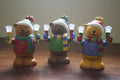 Set of 3 Decorative Bear Figurines with Holiday Lights