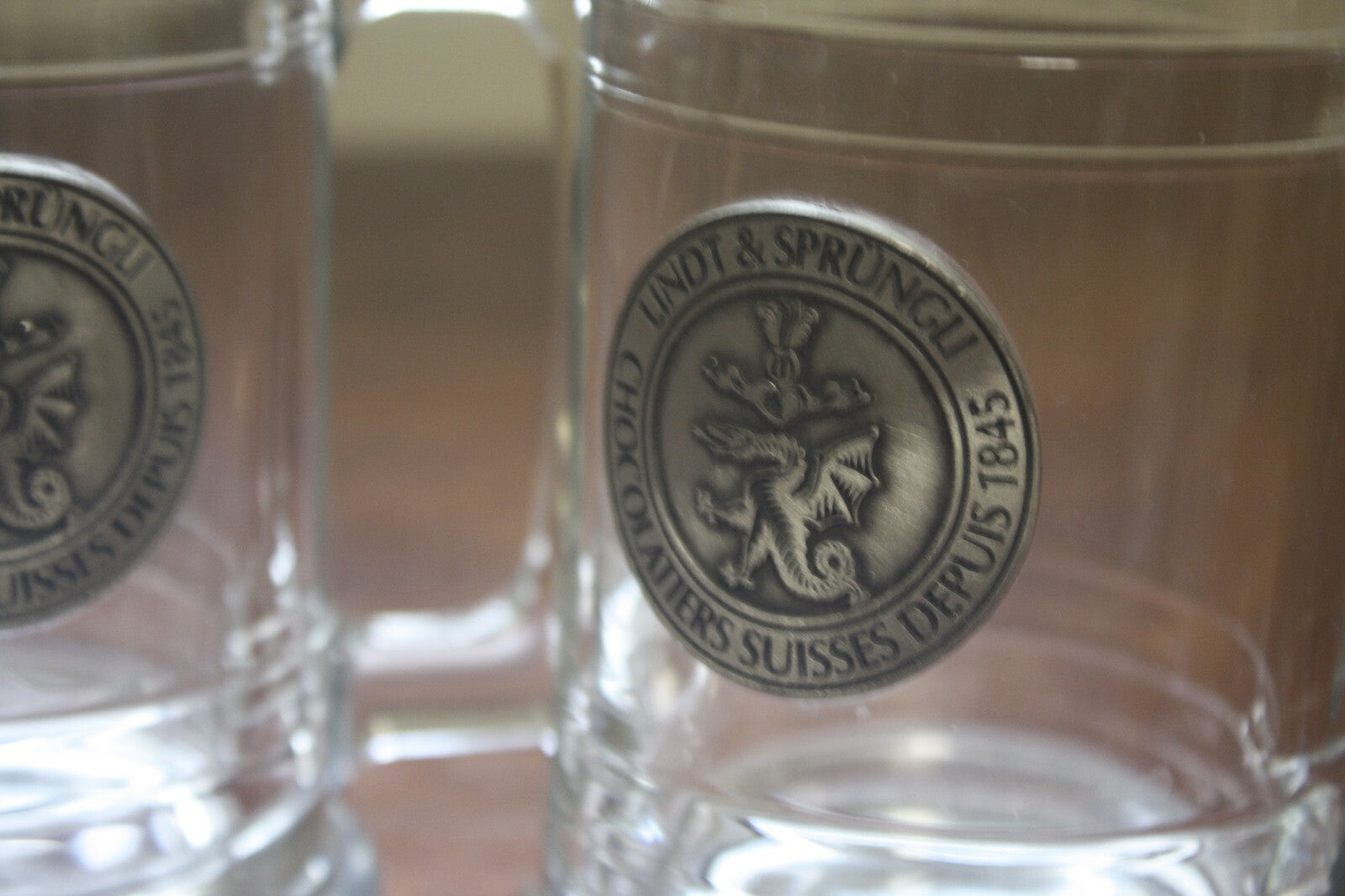 Lindt & Sprüngli Glass Beer Mugs Set of 2