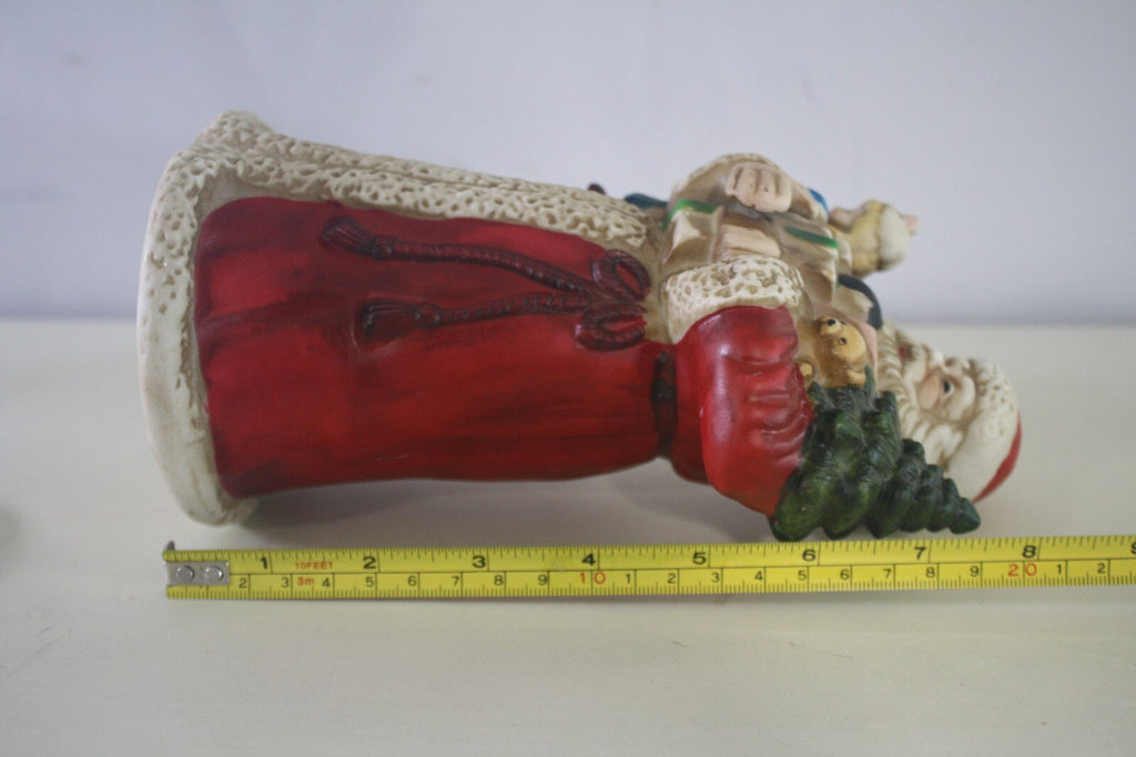 Vintage Silvestri Ceramic Santa Claus Figurine Music Box