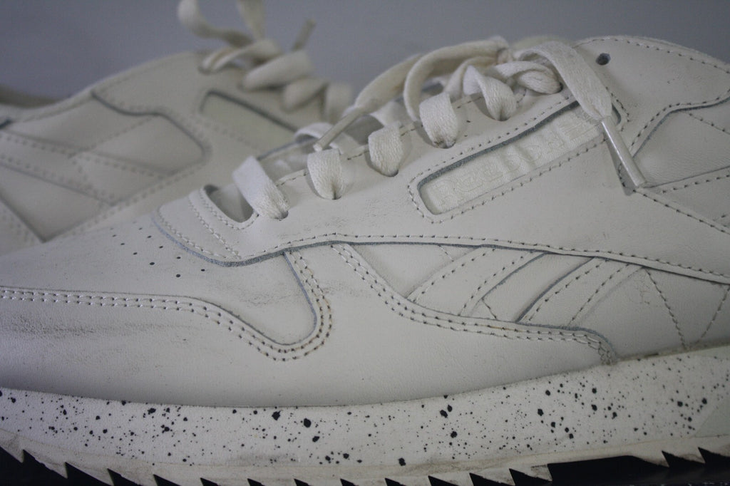 Reebok Classic White Leather Sneakers with Speckled Sole