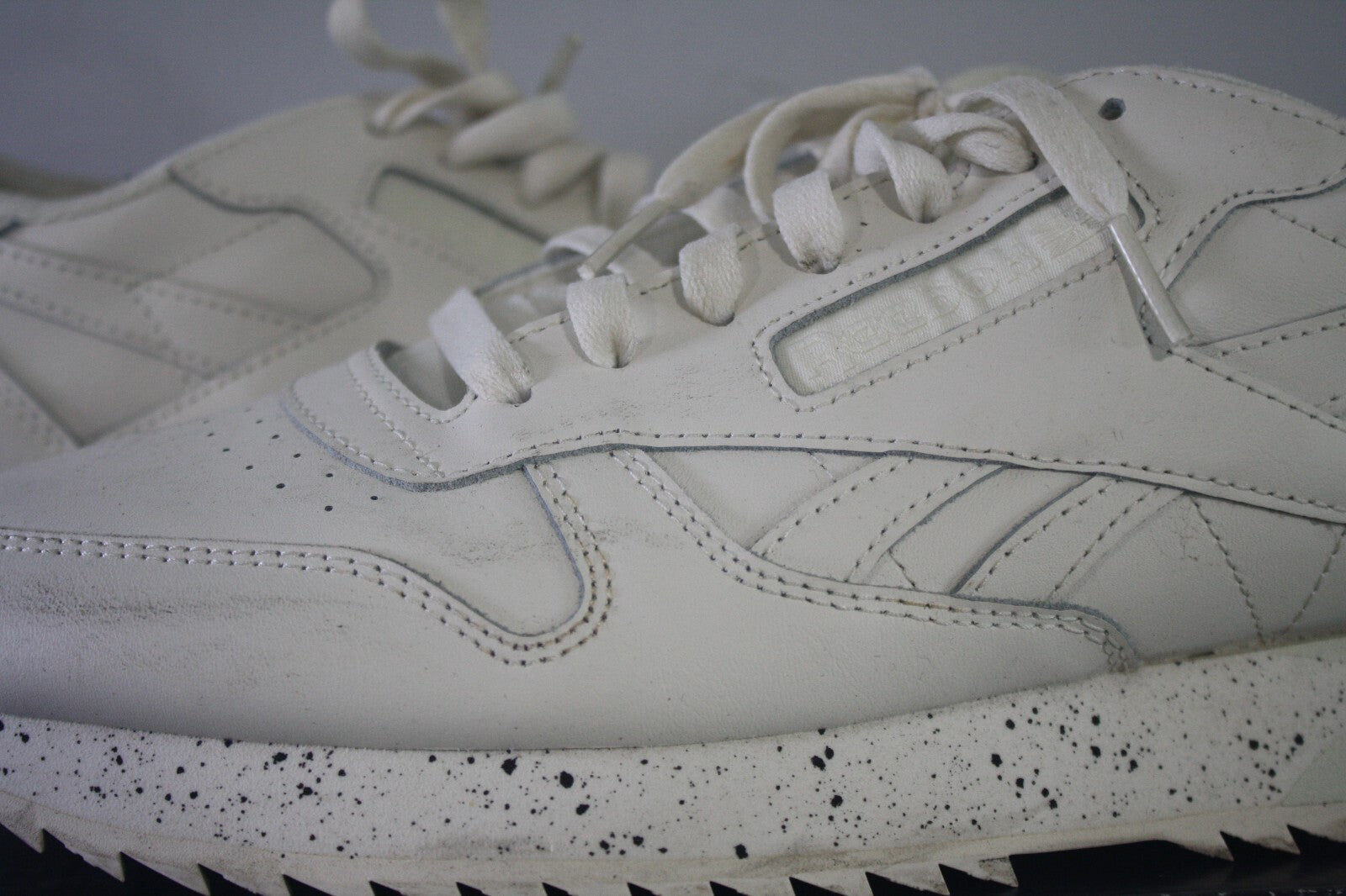 Reebok Classic White Leather Sneakers with Speckled Sole